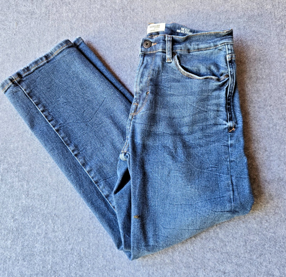 Kensie Women's Jeans The Ella High Rise Straight Med Wash Size 6/28 (27"x26.5")